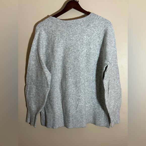 LOFT Relaxed V-Neck Sweater Grey XL - Picture 5 of 7